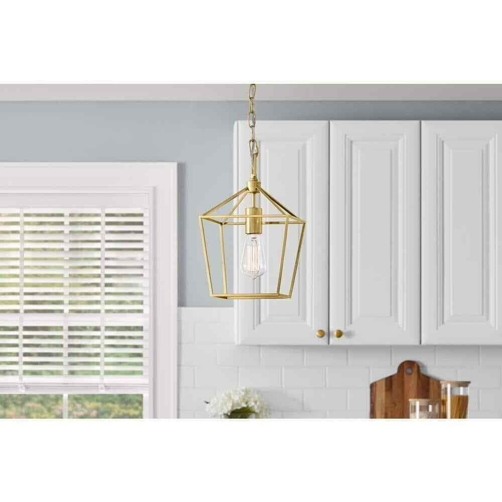 Home Decorators Collection Weyburn 1-Light Gold Farmhouse Mini Pendant Light - Like New