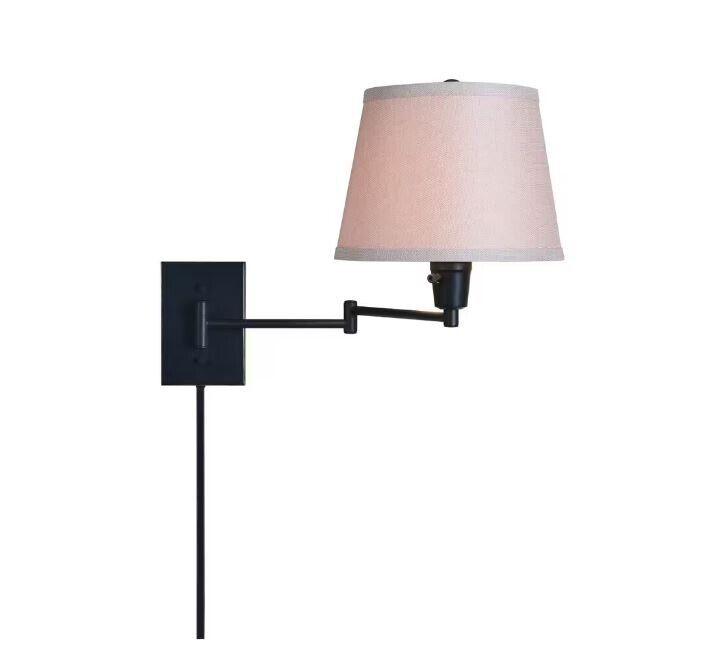 Hampton Bay Ellsworth 1-Light Oil Rubbed Bronze Swing Arm Plug-in Wall Lamp - Like New