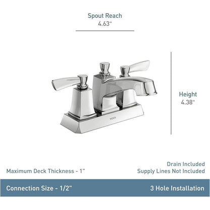 Moen WS84922 Conway Two-Handle Centerset Bathroom Faucet Nickel