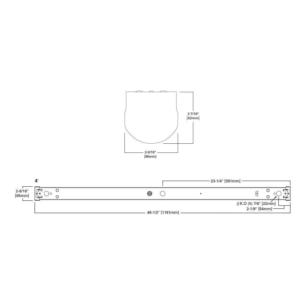 Metalux SLSTP 47.72 in. L White Hardwired LED Strip Light 4000 lumens