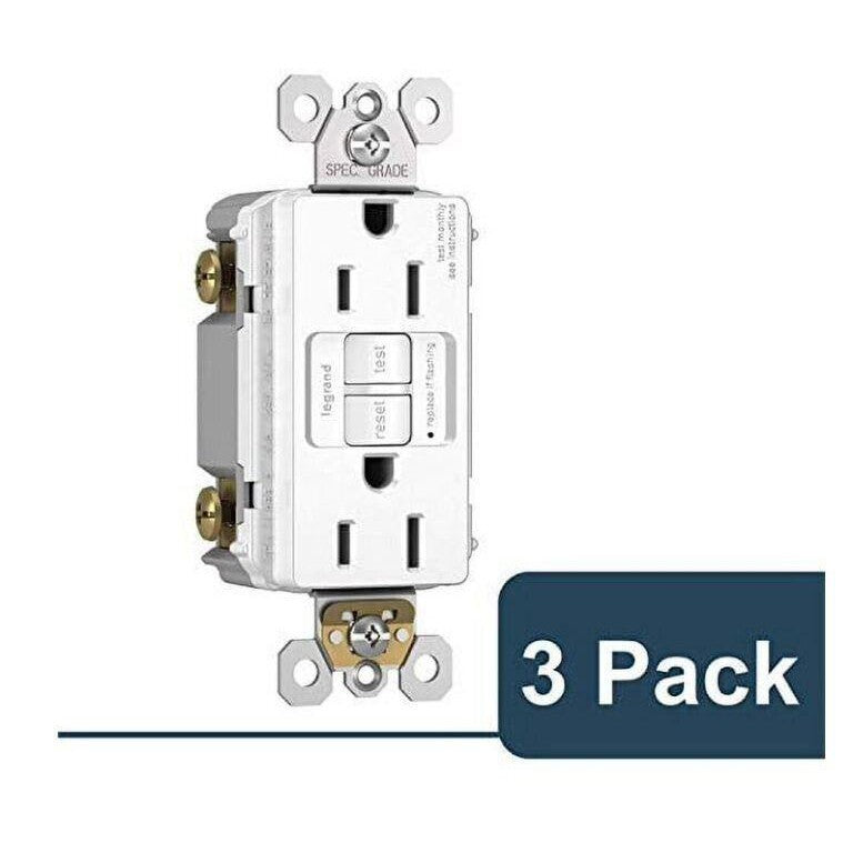 Legrand radiant Self-Test GFCI Outlet, White, 20 Amp, (Pack of 3) - Like New