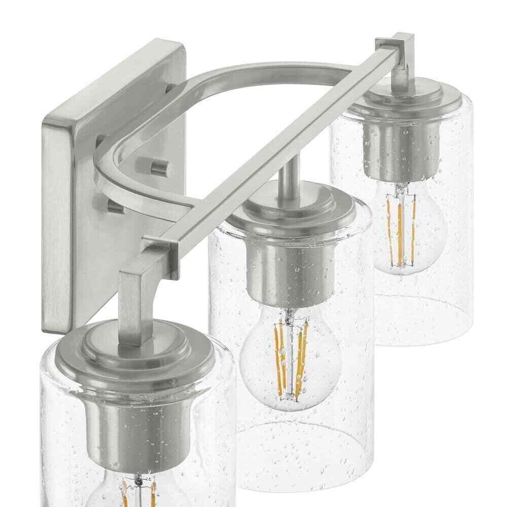 Home Decorators Helenwood 21.75 in. 3-Light Brushed Nickel Bathroom Vanity Light