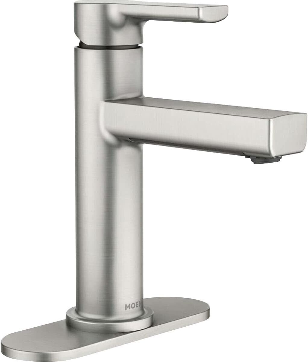 Moen Rinza 84627 Spot Resist One-Handle High Arc Bathroom Faucet Brushed Nickel