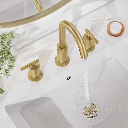 Phiestina 8 in Widespread 2-Handle Bathroom Faucet in Brushed Gold WF003-1-BG