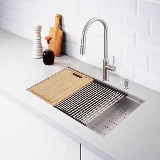 Glacier Bay 27 in. Undermount Single Bowl 18 Gauge Stainless Steel Kitchen Sink