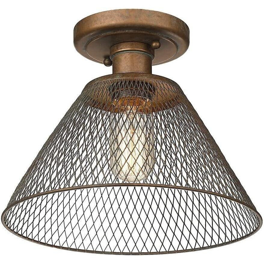 Golden Lighting 0304-SF Carver 10&quot;W Semi-Flush Ceiling Fixture - Copper