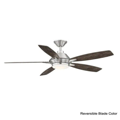 HOME DECORATORS Wilmington 52 in. LED Brushed Nickel Ceiling Fan, Light, Remote