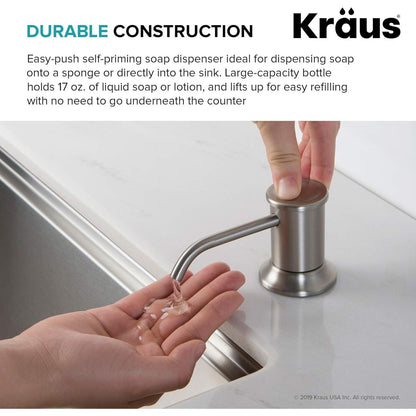 Kraus KSD-80ORB Deck Mounted Soap Dispenser 17 oz Capacity Oil Rubbed Bronze