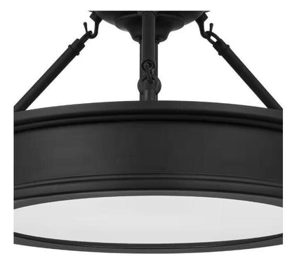 Home Decorators Collection Grafton 15 in. 3-Light Coal Semi-Flush Mount Ceiling - Like New