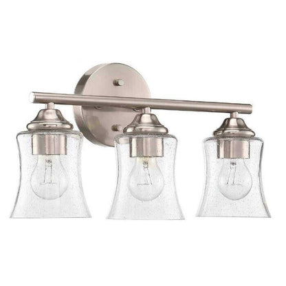 Pia Ricco 17.69 in. 3-Light Bathroom Light Fixtures Brushed Nickel Vanity Light