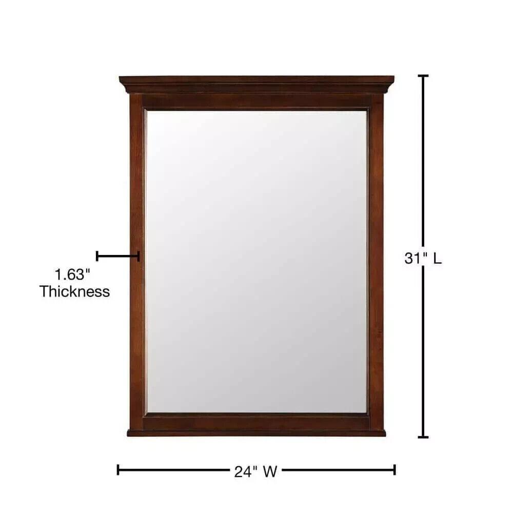 Home Decorators Collection Vanity Mirror 24&quot;x 31&quot; Rectangular Wood-Frame Mahogany