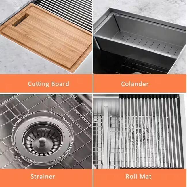 Glacier Bay 27 in. Undermount Single Bowl 18 Gauge Stainless Steel Kitchen Sink