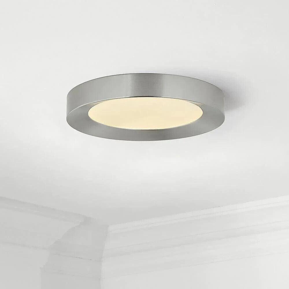 Home Decorators Collection Calloway 15 in. Brushed Nickel Selectable LED Flush M