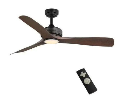 HDC Bayshire 60 inch LED Ceiling Fan Light Kit  w/Remote Matte Black Dark Brown - Very Good