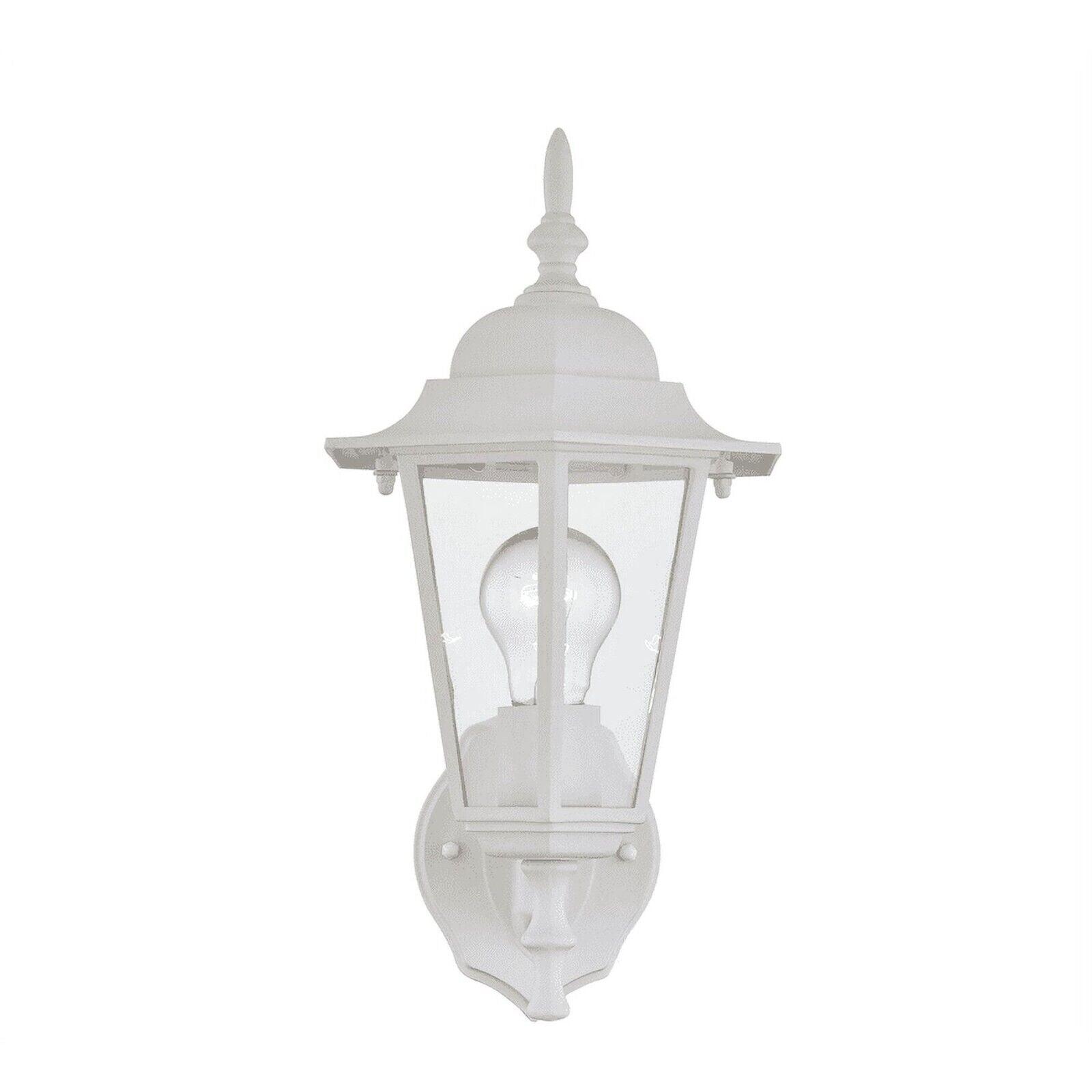 Pia Ricco 1-Light Textured White Outdoor Post Light with Clear Glass