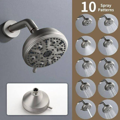 FORCLOVER Triple Handles 10-Sprays Tub and Shower Faucet 1.8 GPM Brushed Nickel