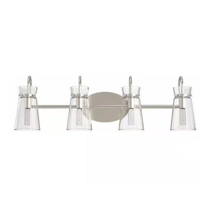 Hampton Bay Vinton Place 31 in. 4-Light Brushed Nickel Vanity Light Clear Glass - Like New