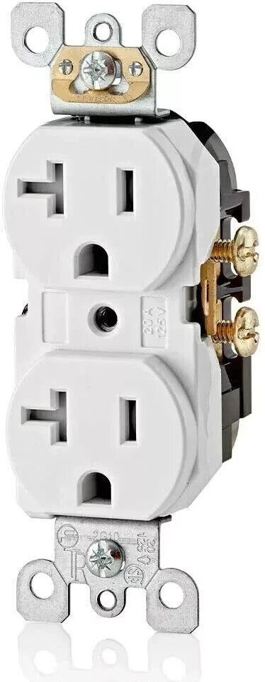 LEVITON T5820 20 Amp 125V WHITE Preferred Tamper Resistance Duplex Power Outlet