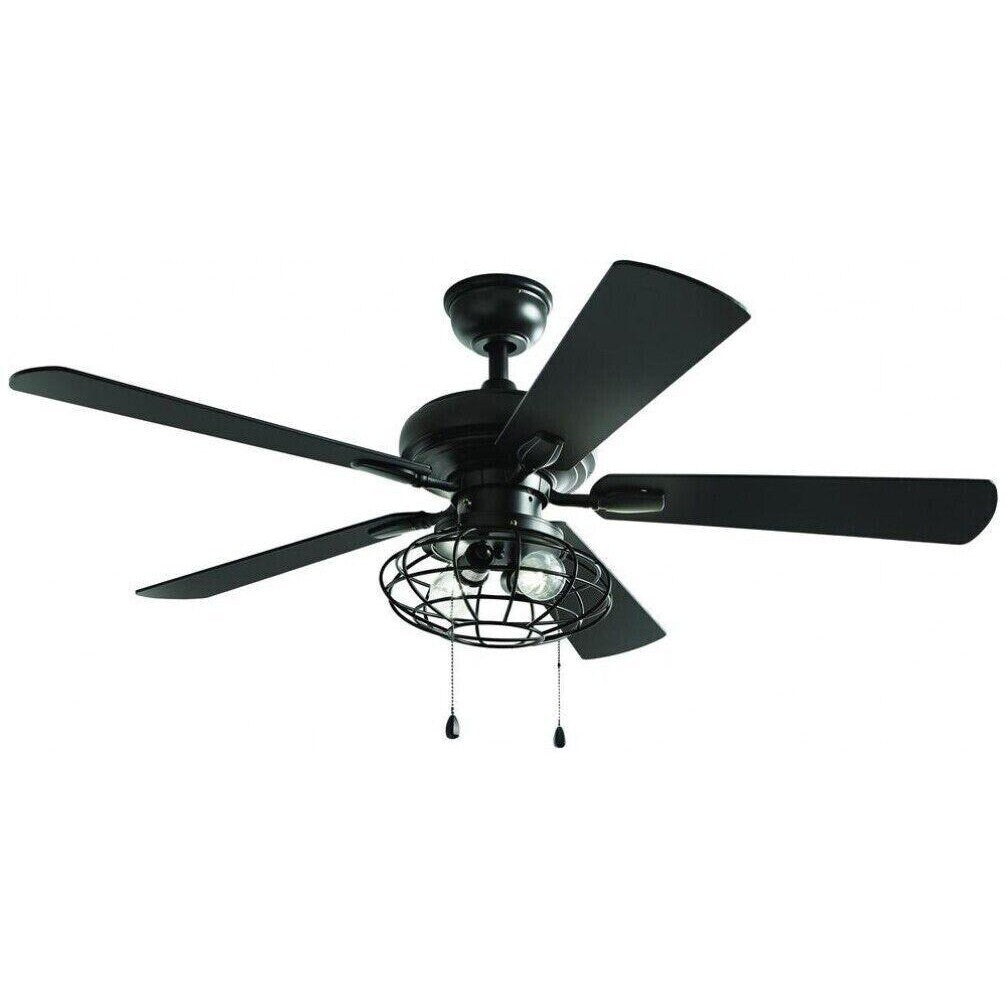 Home Decorators Collection Ceiling Fan with Light 52&quot; LED Indoor Matte Black