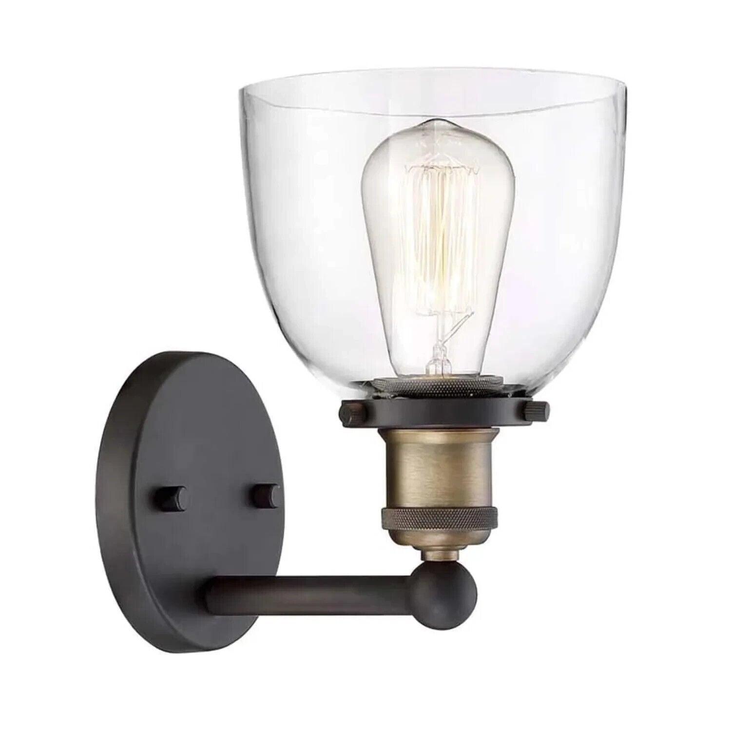 Home Decorators Collection Evelyn 1 Light Wall Sconce Bronze Finish/Clear Glass - Like New