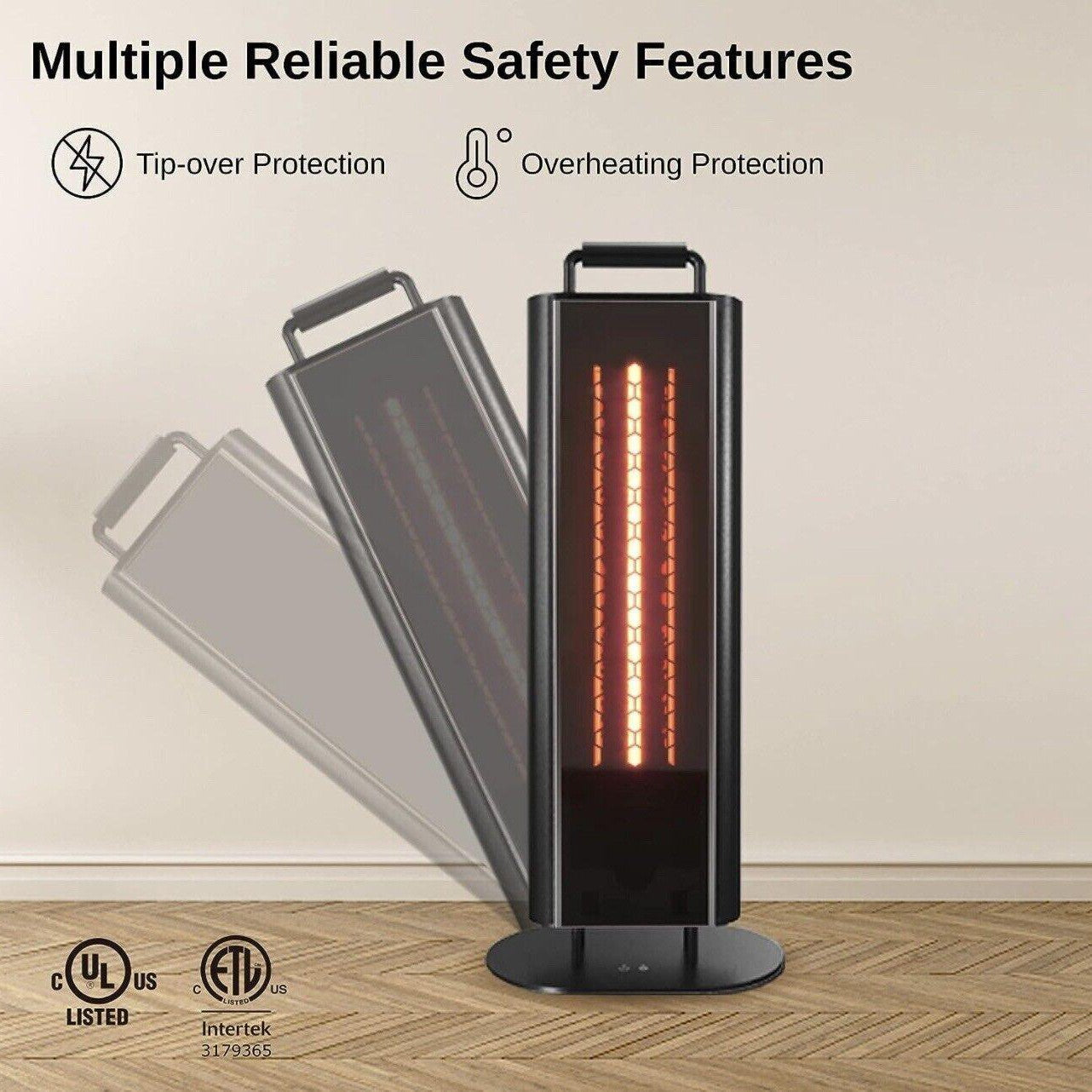 EAST OAK 1500W Patio Heater, Table Side Portable Electric Heater