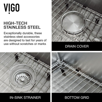 Vigo VGS3620FA Oxford 36&quot; Farmhouse Single Basin Stainless Steel