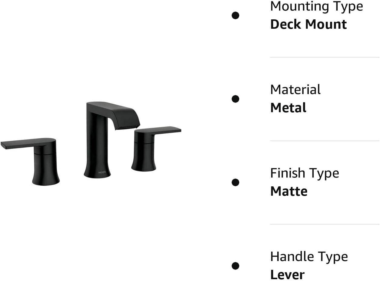 MOEN Genta 8 in. Widespread 2-Handle Bathroom Faucet in Matte Black 84763BL