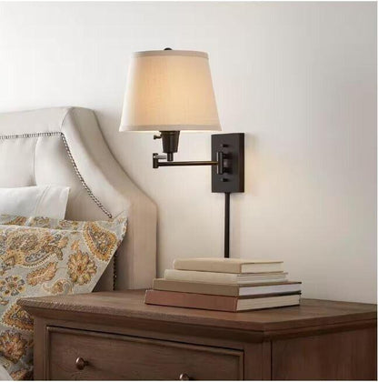 Hampton Bay Ellsworth 1-Light Oil Rubbed Bronze Swing Arm Plug-in Wall Lamp - Like New