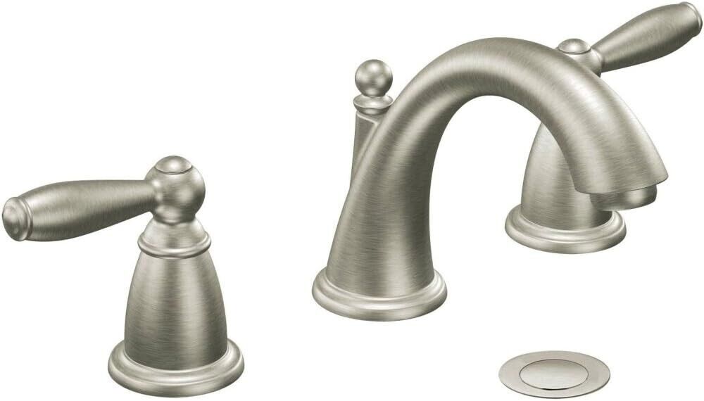 Moen Eva T6620BN 8 in. Widespread 2-Handle High-Arc Bathroom Faucet Trim Kit in Brushed Nickel (Valve Not Included)