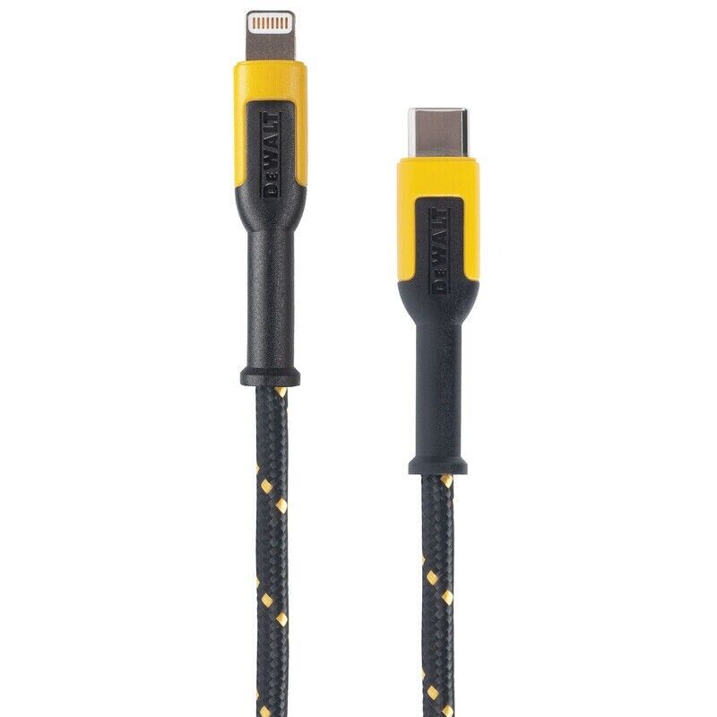 DeWalt Black/Yellow Reinforced Lightning to USB-C For Apple 4 ft. L - Like New