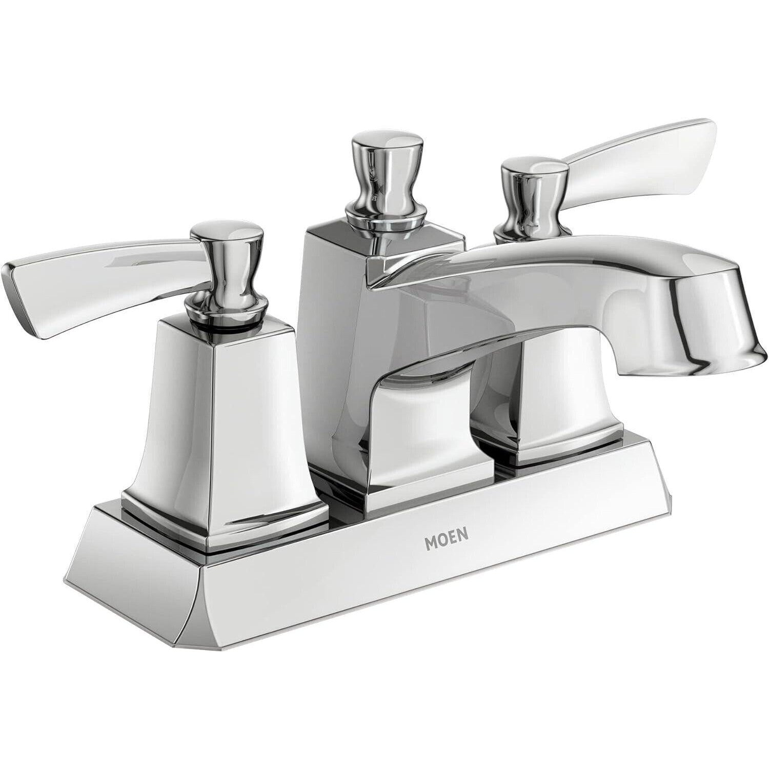 Moen WS84922 Conway Two-Handle Centerset Bathroom Faucet Nickel