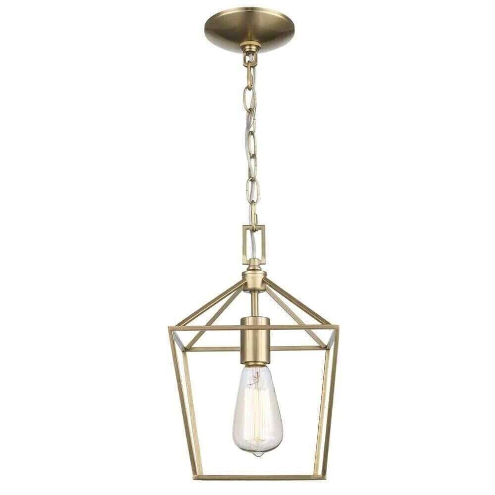 Home Decorators Collection Weyburn 1-Light Gold Farmhouse Mini Pendant Light - Like New