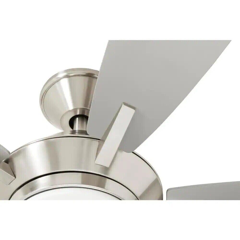 HOME DECORATORS Wilmington 52 in. LED Brushed Nickel Ceiling Fan, Light, Remote