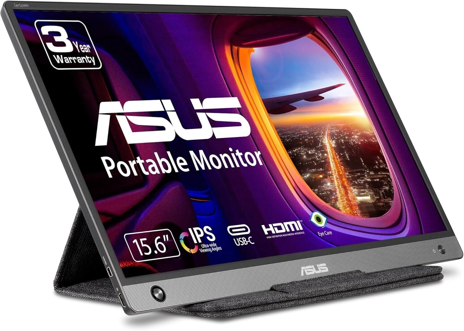 ASUS ZenScreen 15.6” 1080P Portable USB Monitor (MB16AH) - Full HD, IPS. - Very Good