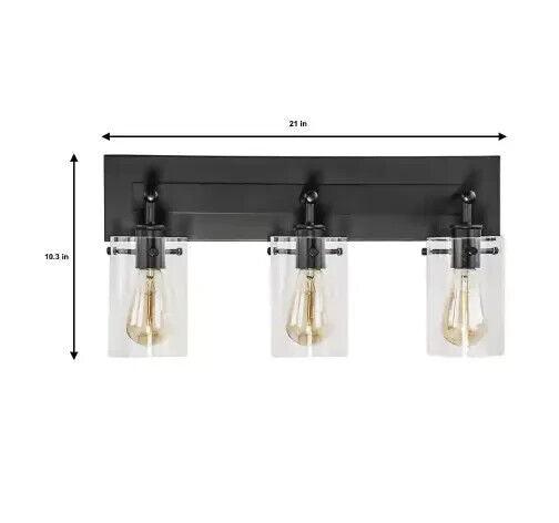 Hampton Bay Regan 21 in. 3-Light Espresso Bronze Bathroom Vanity Light - Like New