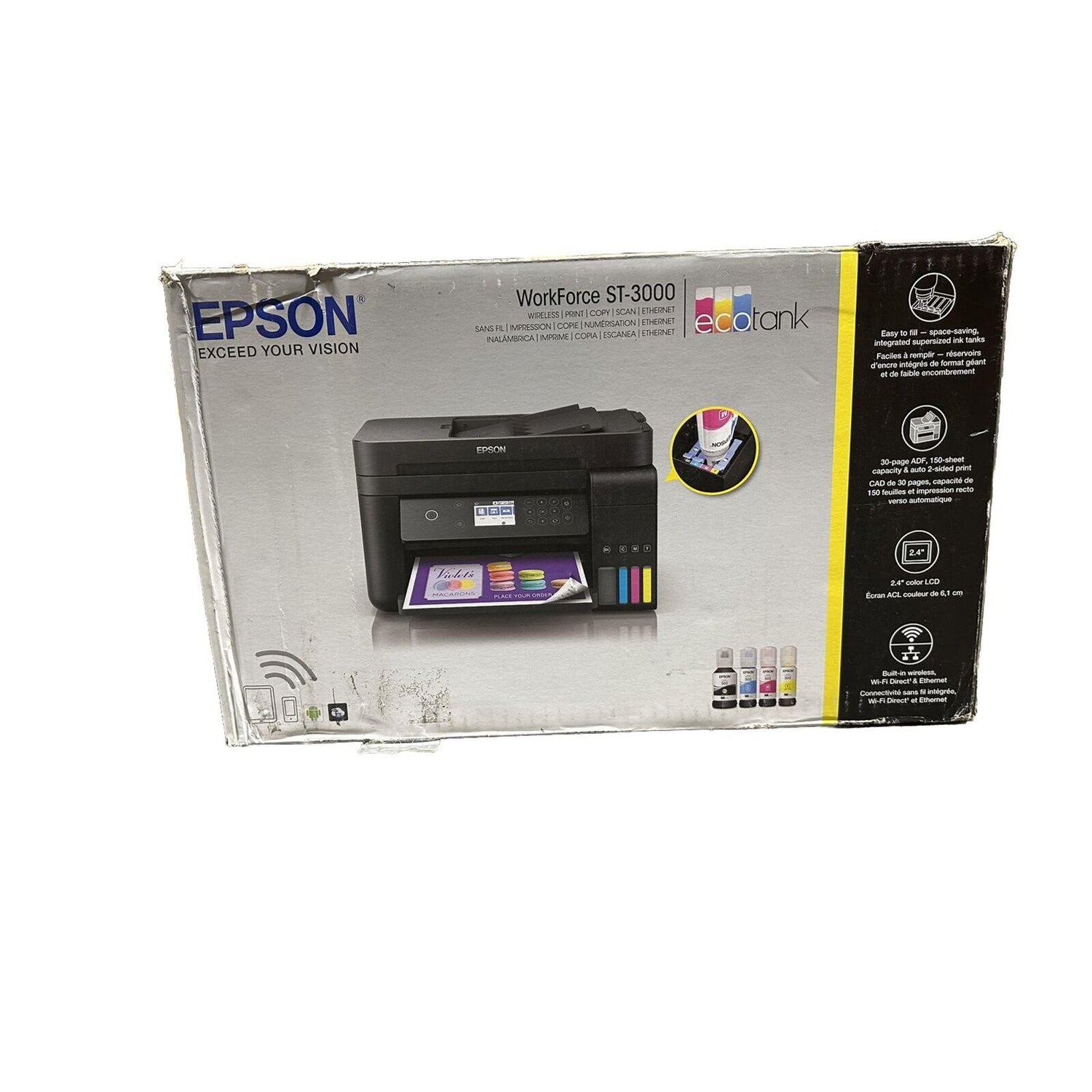 Epson WorkForce ST-3000 Color MFP Supertank Printer - Very Good