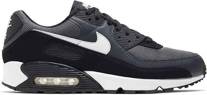 Left Side Only - Nike Air Max 90 Shoes Black White Men&