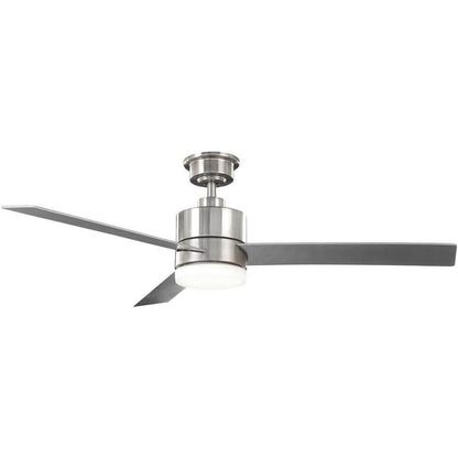 Hampton Bay Madison 52 in. Integrated LED Brushed Nickel Ceiling Fan with Remote - Like New