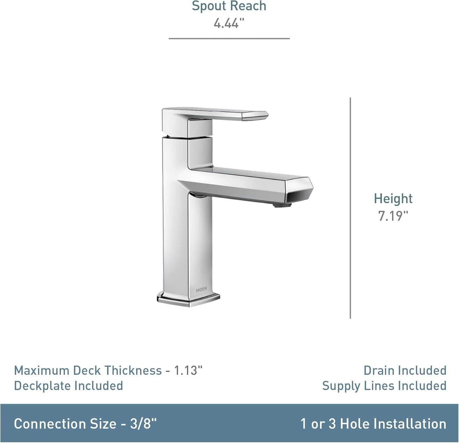 Moen Neese 84784 4 in. Centerset Single Handle Bathroom Faucet in Chrome