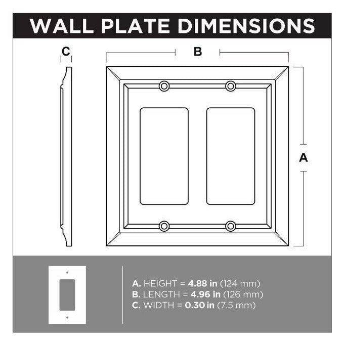 Hampton Bay Derby 2-Gang Light Switch/Toggle Plate, White (3-Pack)