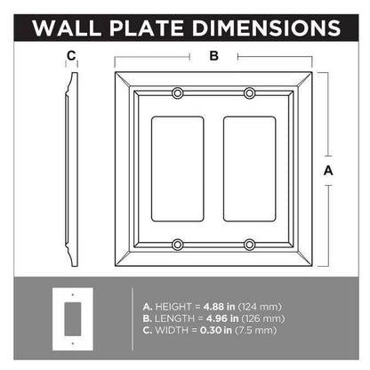 Hampton Bay Derby 2-Gang Light Switch/Toggle Plate, White (3-Pack)