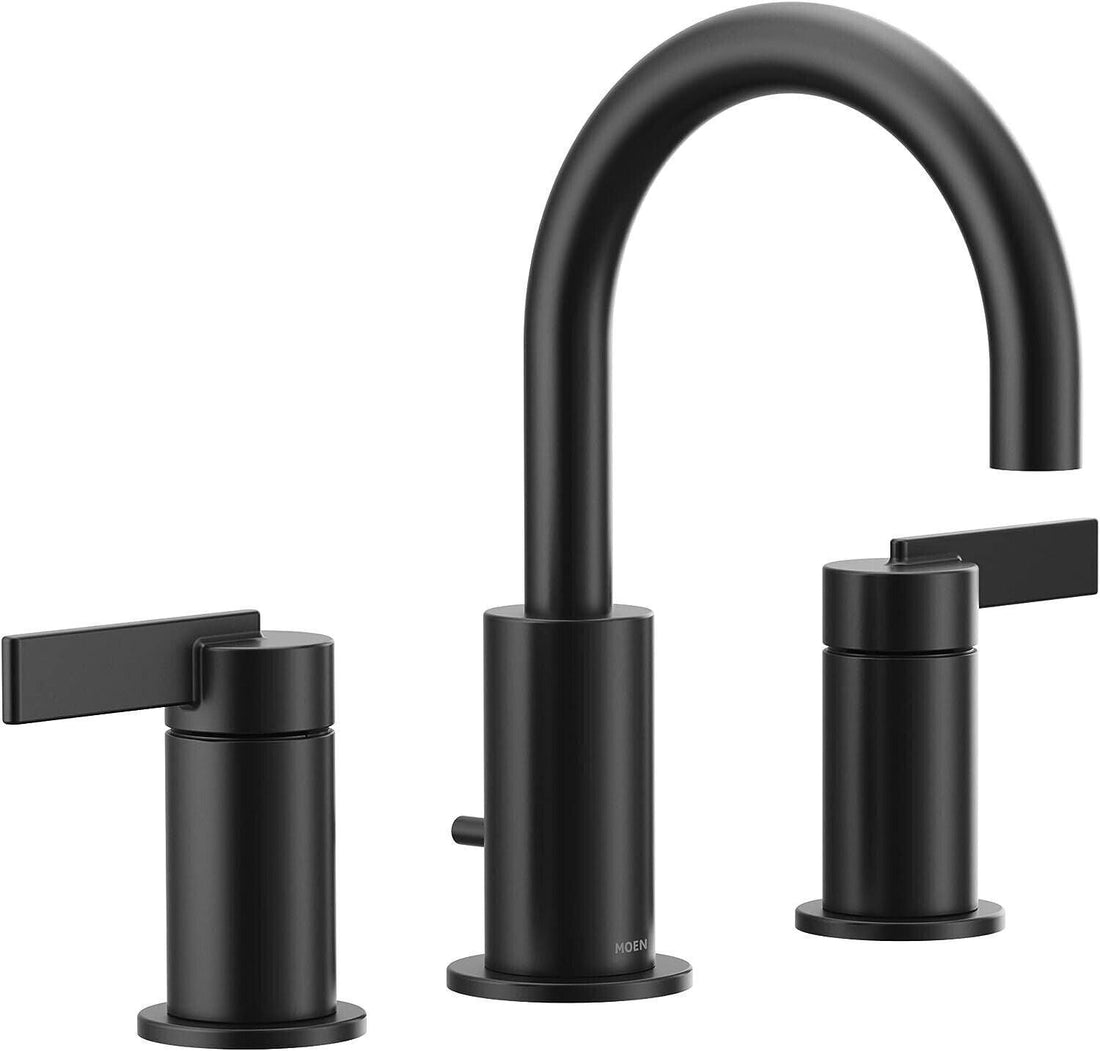 MOEN T6222BL CIA MATTE BLACK TWO-HANDLE HIGH ARC BATHROOM FAUCET