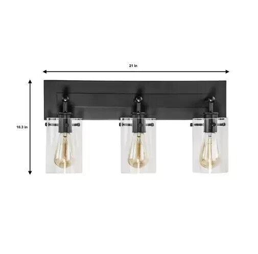 Hampton Bay Regan 21 in. 3-Light Espresso Bronze Bathroom Vanity Light - Like New