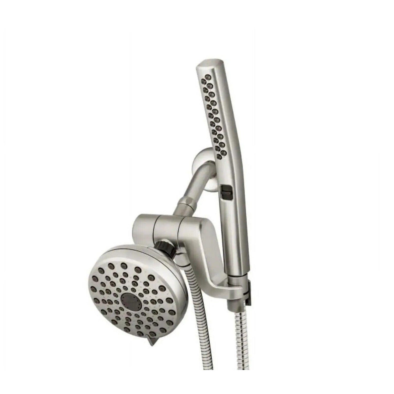 Waterpik 12-spray 5 in. High PressureDual Shower Head Handheld Brushed Nickel