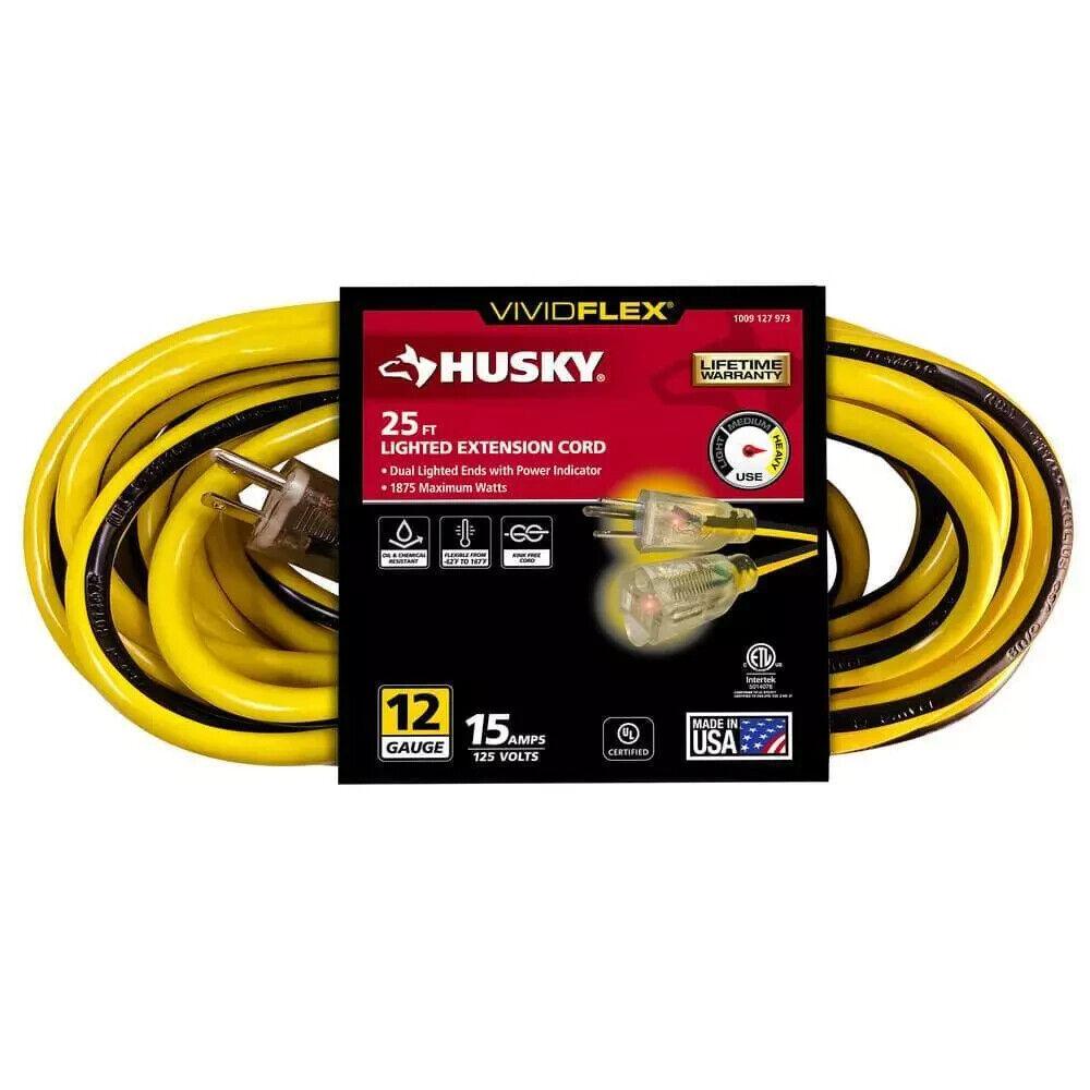 Husky VividFlex 25 ft. 12/3 Heavy Duty Indoor/Outdoor Extension Cord - Like New