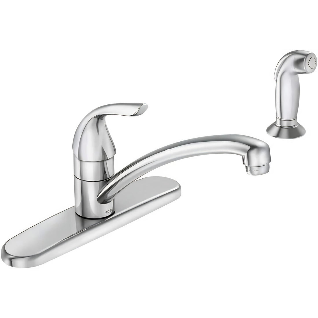 MOEN Adler 87202 Single-Handle Low Arc Kitchen Faucet  with Side Sprayer in Chrome