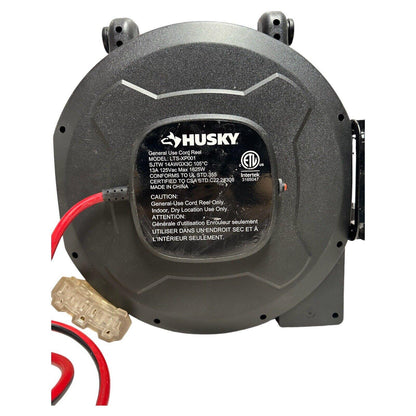 Husky 50 ft. 14/3 Medium Duty 13-Amps Indoor Extension Cord Reel with Multiple - Very Good