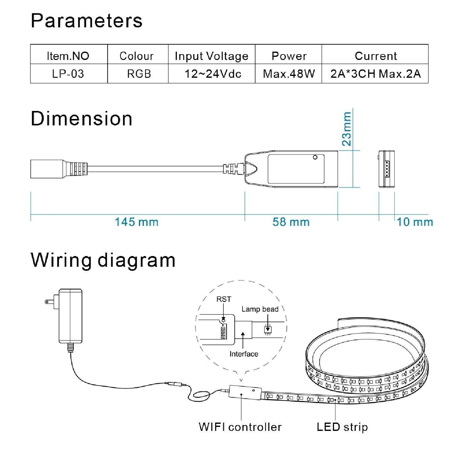 WBM Care Smart Wi-Fi LED Strip Light 16.4 ft - 1 Pack, Color Changing RGB Light - Like New