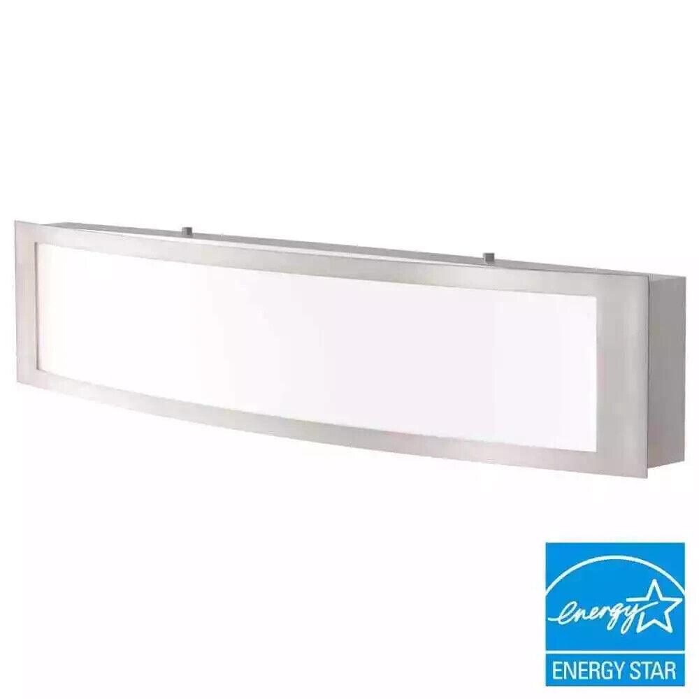 Hampton Bay Woodbury 24.6 in. Brushed Nickel Integrated LED Bathroom Light Bar - Like New