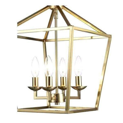 Home Decorators Weyburn 16.5 in. 4-Light Gold Semi-Flush Mount Light Fixture - Like New